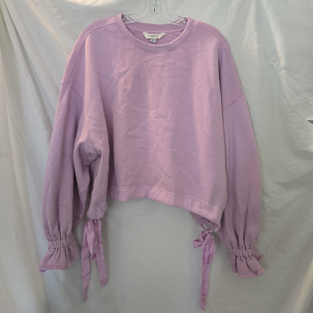 Maeve Anthropologie Big Top Pullover Sweatshirt With Waist Ties Purple Women's M